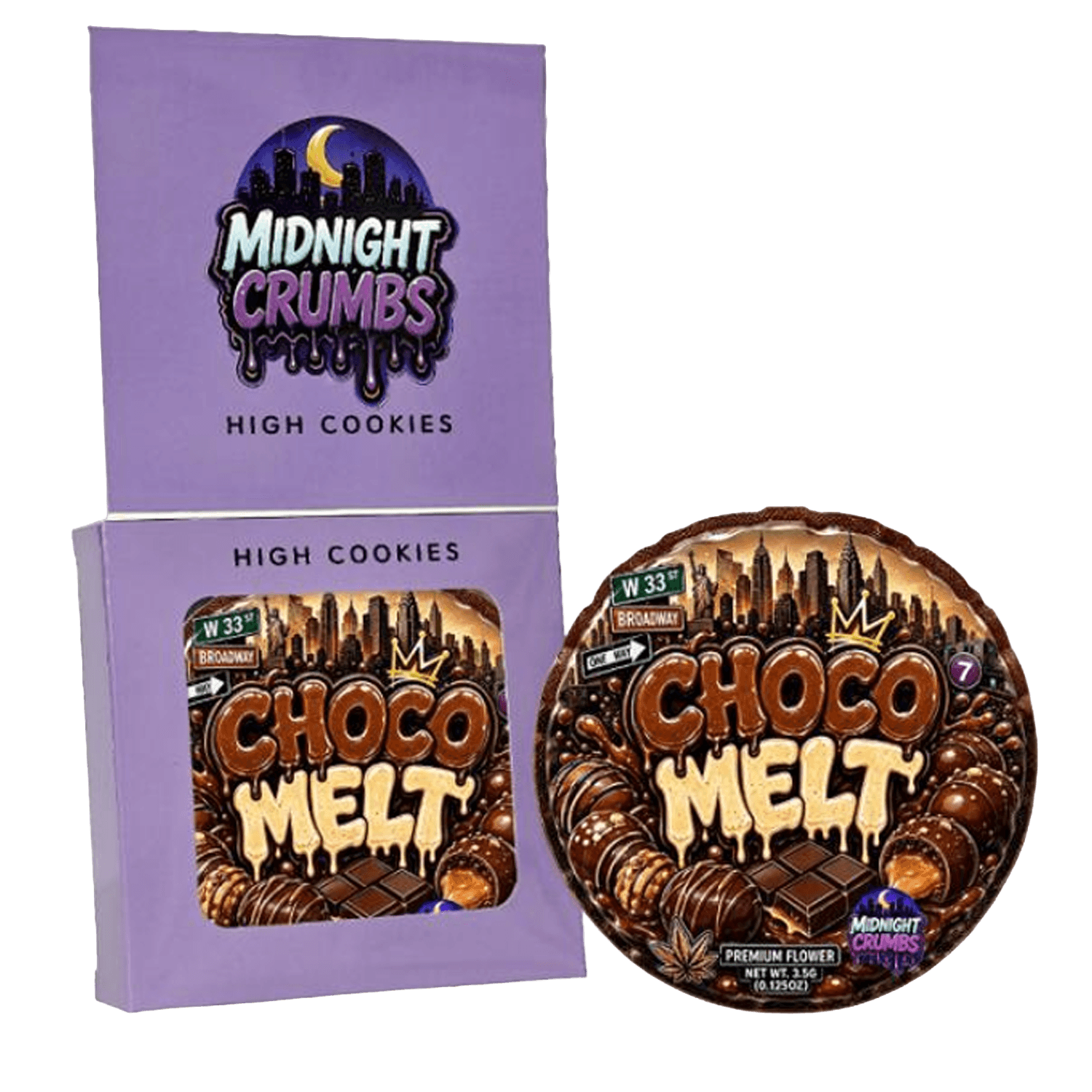 (12 Count) Midnight Crumbs Shaped Bag & Window Box Set - Midnight Crumbs Choco Melt - MCW-SHAPED-009