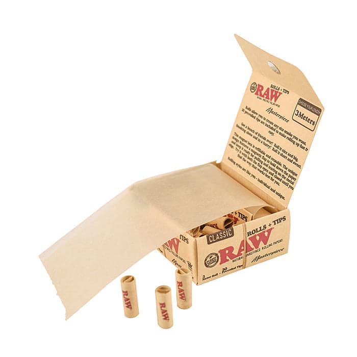 RAW MASTERPIECE 3 METER ROLL & 30 PRE-ROLLED TIPS