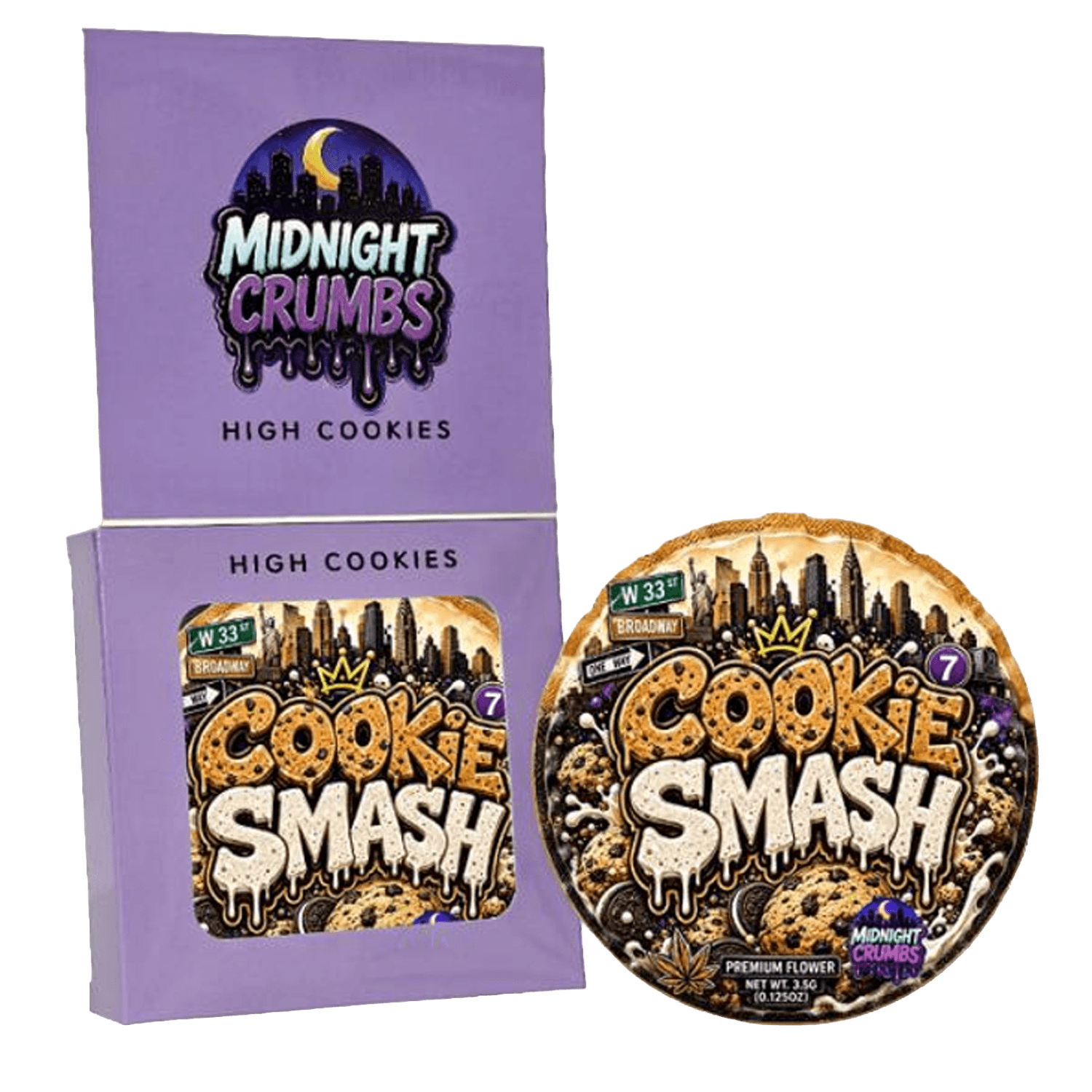 (12 Count) Midnight Crumbs Shaped Bag & Window Box Set - Midnight Crumbs Cookie Smash - MCW-SHAPED-007