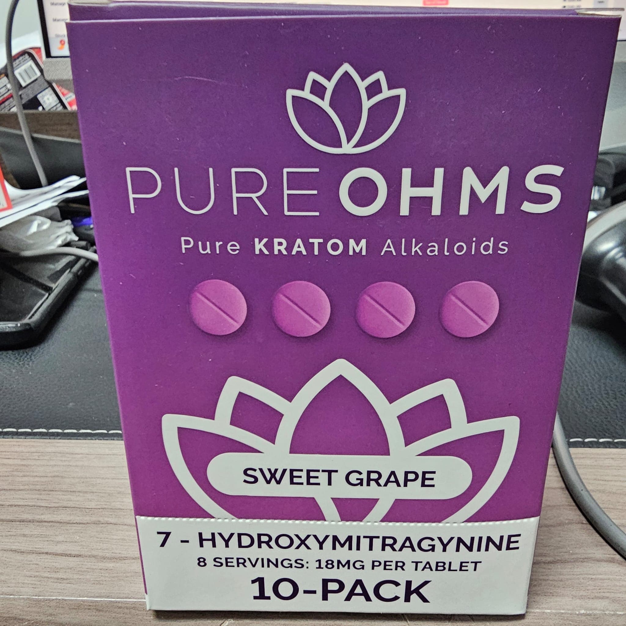 PURE OHMS 7 HYDROXYMITRAGYNINE 18MG SWEET GRAPE