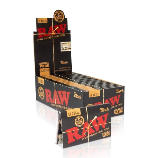 RAW SINGLE WIDE BLACK PAPER CLASSIC