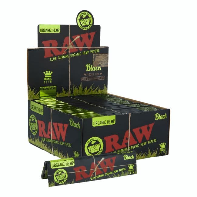 50 pack Black Raw Organic hemp King Size Slim - 6612