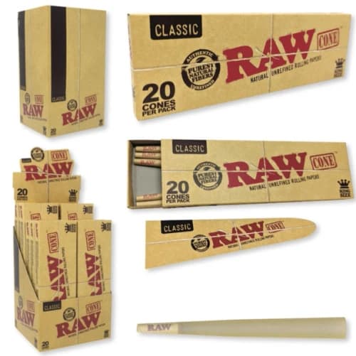 Raw Classic Pre Rolled Cones KS 109mm/26mm 20PK of 12 - 9881