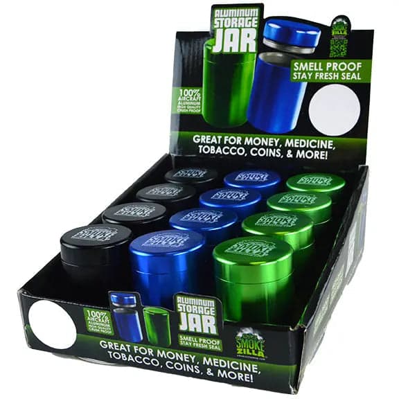 Smell Proof Metal Storage Jar - 12 Pieces Per Retail Ready Display 22674