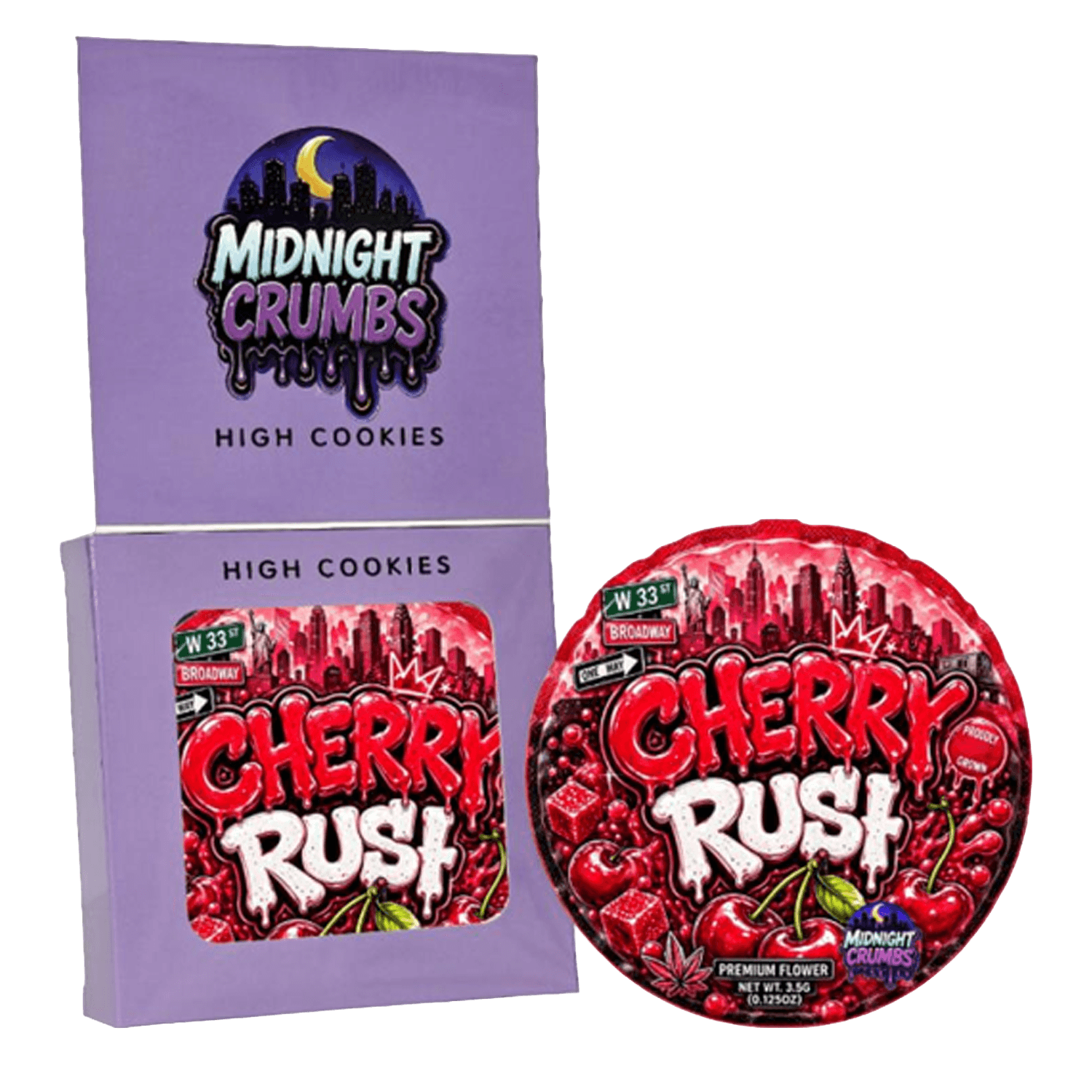 (12 Count) Midnight Crumbs Shaped Bag & Window Box Set - Midnight Crumbs Cherry Rush - MCW-SHAPED-011